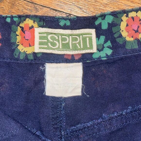 Esprit Women's Navy and Yellow floral Skirt - Picture 4 of 5